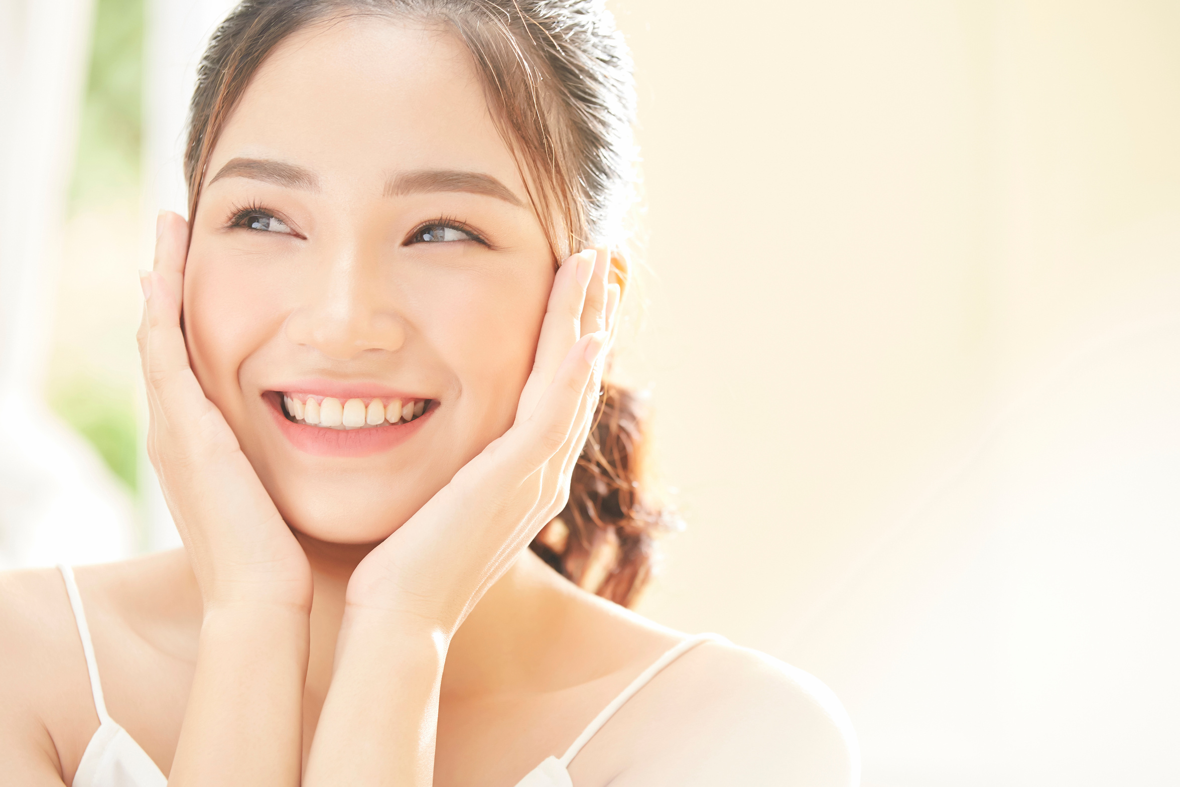 Pretty Asian Lady with Perfect Skin Portrait